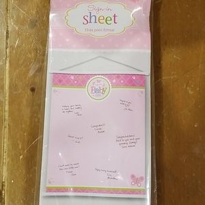 Nwt. Welcome baby girl sign in sheet